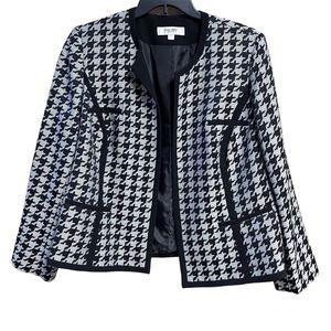 Jones Studio Women’s 16W Suit Jacket Black/Grey Herringbone Pattern